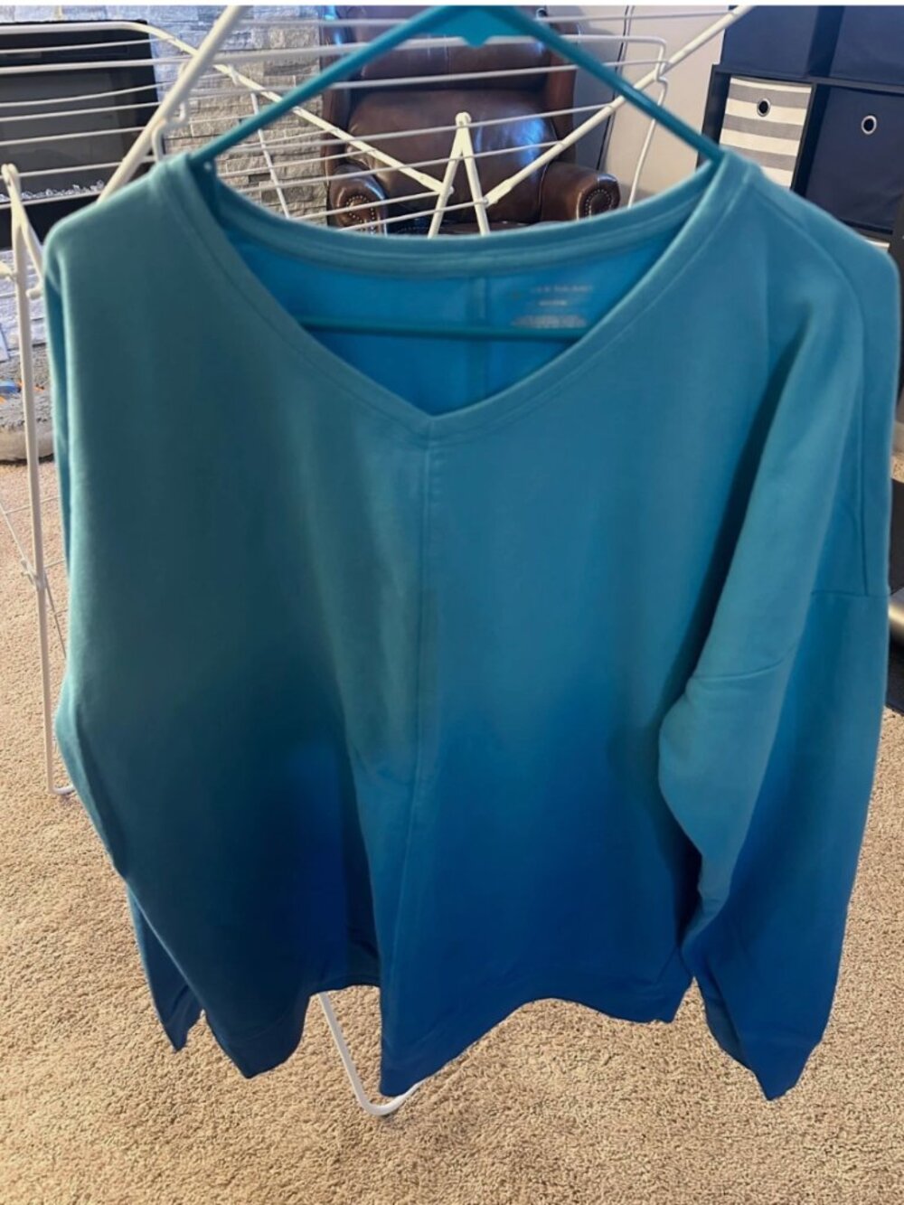 Tek Gear Ombre Fade Sweatshirt- Blue- Large